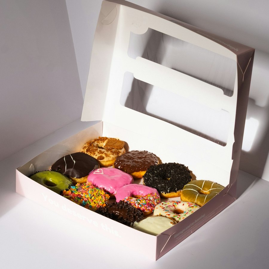 Donut-Box mit Sichtfenster